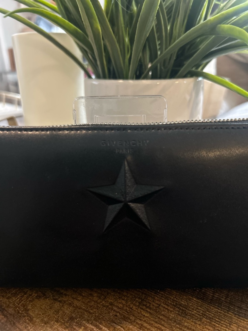 Givenchy Black Embossed Star Leather Long Zip Around Wallet — NWT - Picture 5 of 16